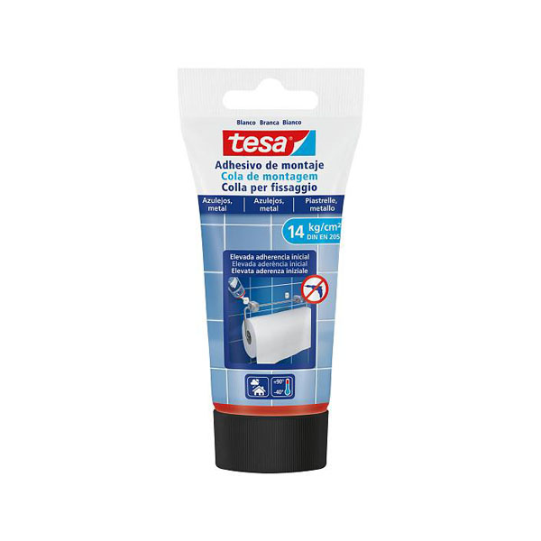 Tesa® Cola de montagem para azulejos e metal 14 kg/cm2 (DIN EN 205)