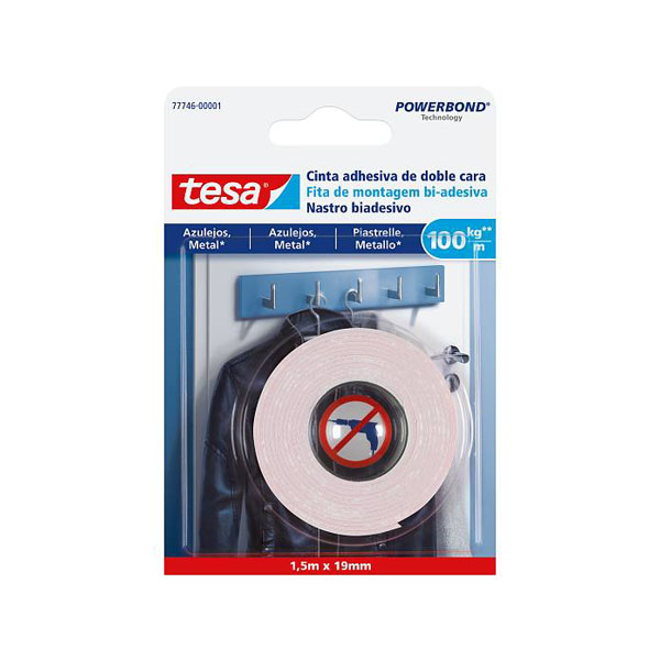 Tesa® Fita de montagem bi-adesiva para azulejos e metal 100 kg/m