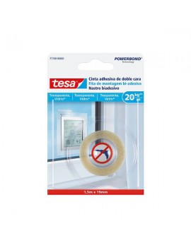 Tesa® Fita de montagem bi-adesiva para superfícies transparentes e vidro 20kg/m